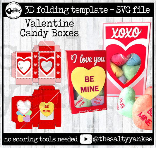 Valentines Day Hearts Candy Boxes - SVG File Download