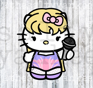 Cute Kitty Pop Star SVG and PNG File Download