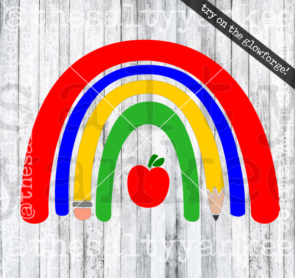 Teacher Pencil Boho Rainbow Svg And Png File Download Downloads