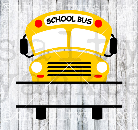 School Bus Teacher Monogram Blank SVG and PNG File Download