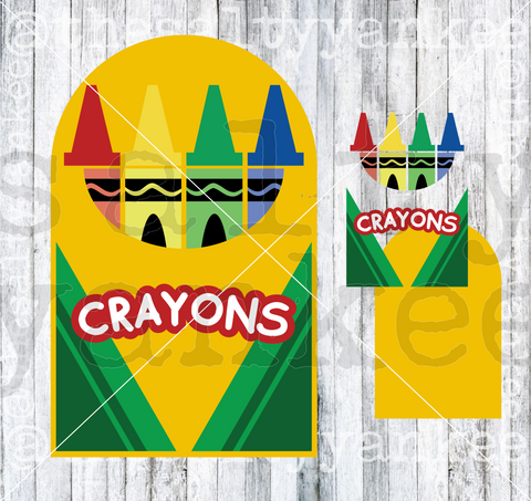Crayons in Box Clipart SVG and PNG File Download