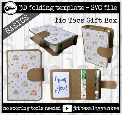 SY Basics Tic Tacs Gift Box Template- SVG File Download