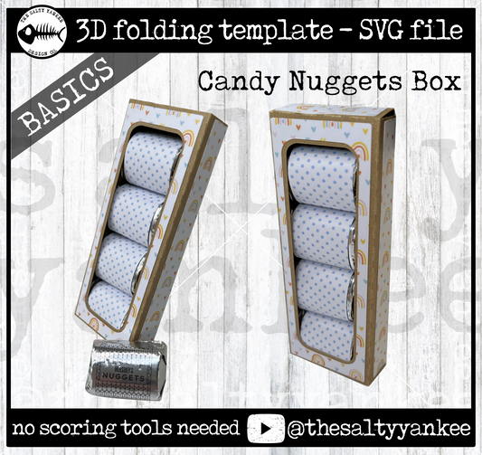 SY Basics Candy Nuggets Gift Box Template- SVG File Download