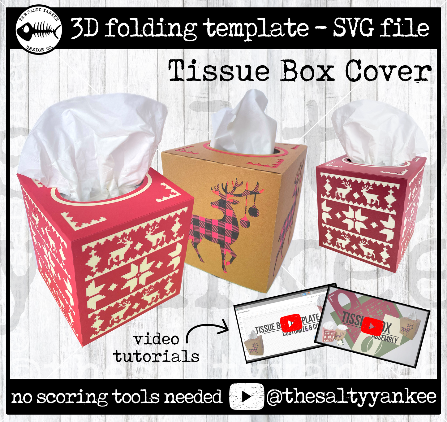 Tissue Box Cover Template - SVG File Download