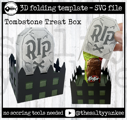 Tombstone Treat Box Template - SVG File Download