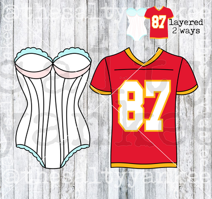 Football Couple Valentine Folding CardSVG and PNG File Download
