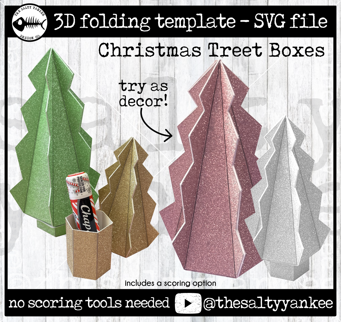 Christmas Treet Boxes and Decor Template- SVG File Download