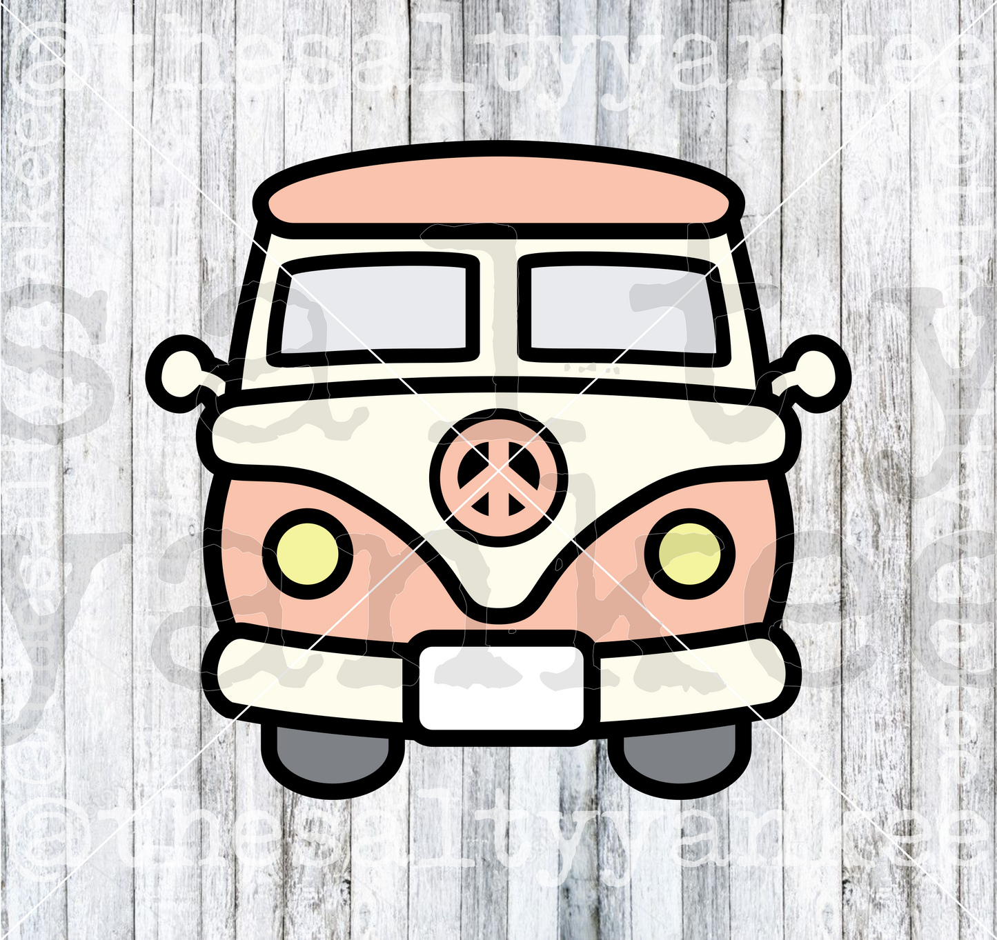 Kawaii Hippie Bus SVG and PNG File Download