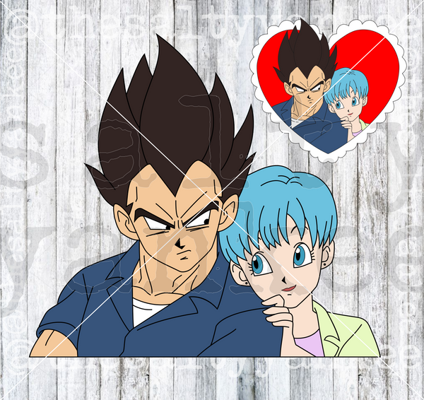 Anime Warrior Couple Valentine SVG and PNG File Download