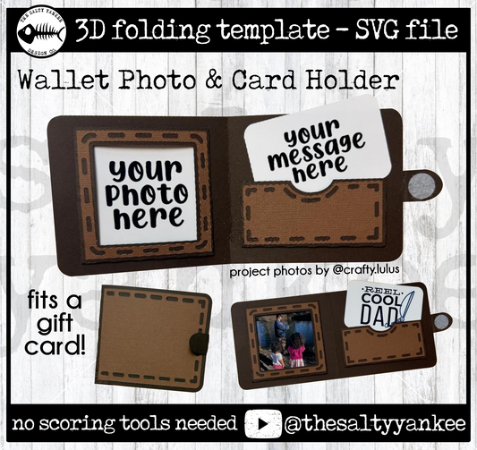 Wallet Gift Card Photo Frame Holder Template - SVG File Download