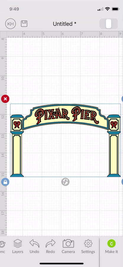 Pixar Pier Boardwalk Sign Entrance Layered SVG and PNG File Download