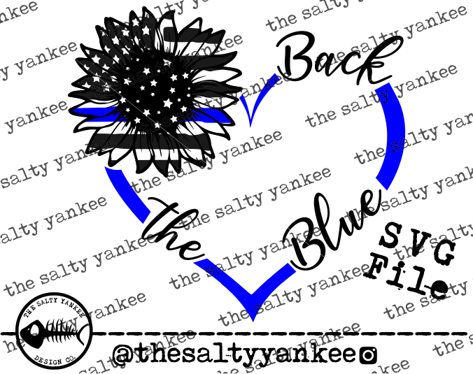 Back the Blue SVG and PNG File Download