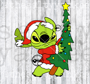 Alien As Christmas Grinch With Tree Svg And Png File Download Downloads