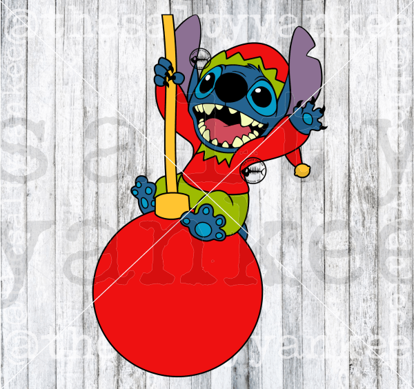 Alien Elf Swinging On Ornament Christmas Svg And Png File Download Downloads