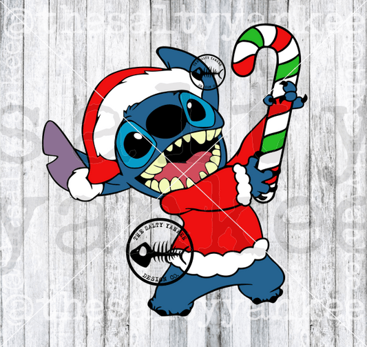 Alien With Christmas Candy Cane Svg And Png File Download Downloads