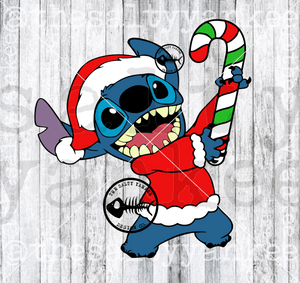 Alien With Christmas Candy Cane Svg And Png File Download Downloads