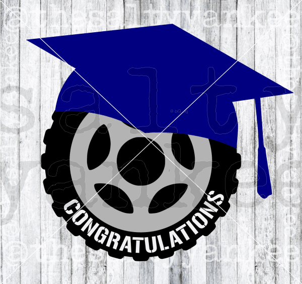 Automotive Theme Graduation Tire With Cap Svg File Download