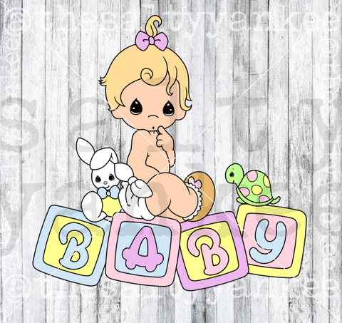 Baby Girl On Blocks Svg And Png File Download Downloads