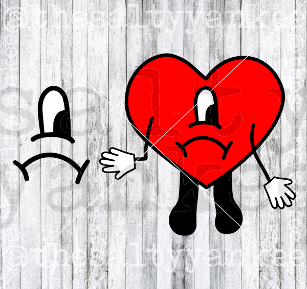Bad Bunny Heart And Face Svg Png File Download Downloads