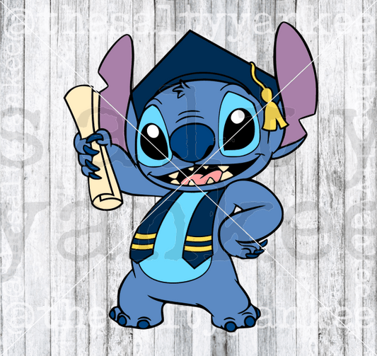 Blue Alien In Graduation Cap Svg And Png File Download Downloads