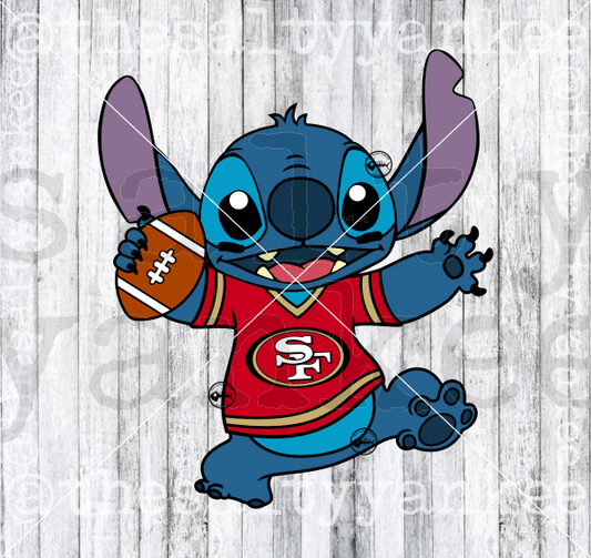Blue Alien In Team Football Jersey Svg And Png File Download Downloads