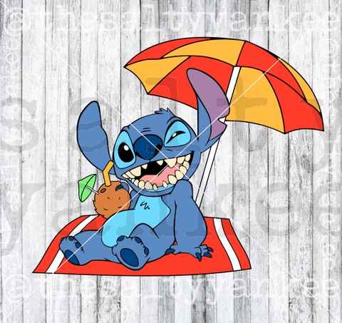 Blue Alien On The Beach Svg And Png File Download Downloads