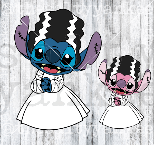 Blue And Pink Alien In Frankenstein Halloween Costume Svg Png File Download Downloads