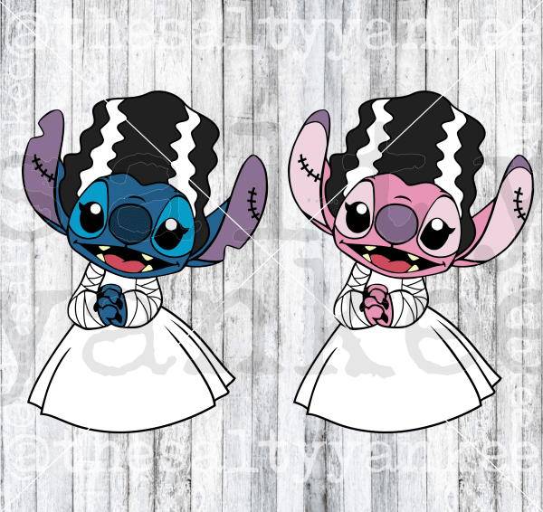 Blue And Pink Alien In Frankenstein Halloween Costume Svg Png File Download Downloads