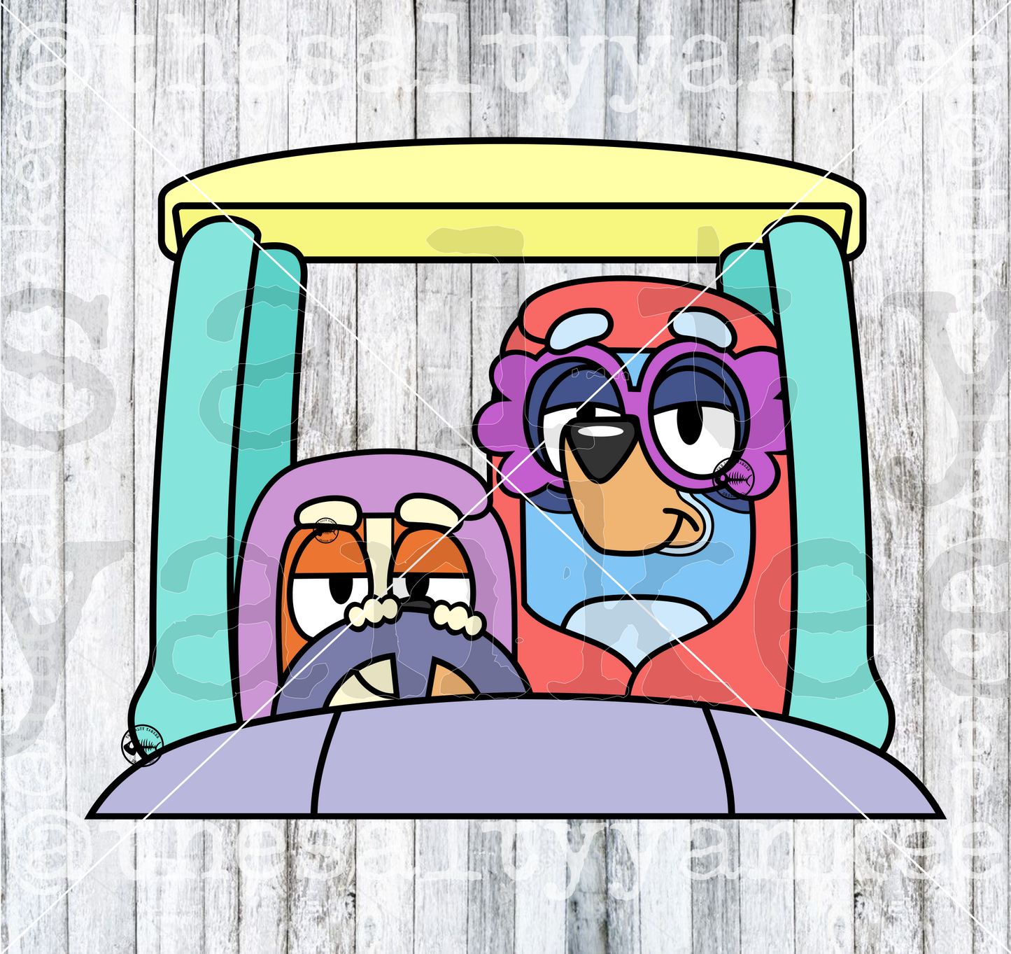 Dog Sisters Dress Up Car SVG and PNG File Download