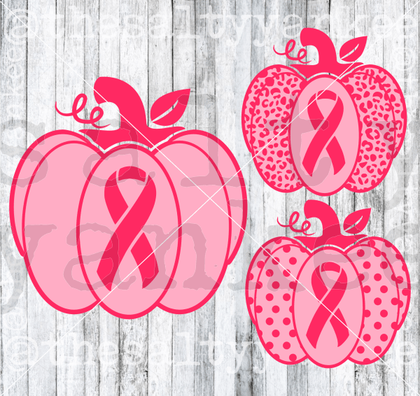 Breast Cancer Awareness Patterned Pumpkins Svg And Png File Download Downloads
