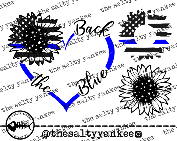 Back the Blue SVG and PNG File Download