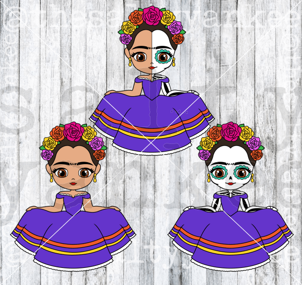 Bundle Frida Kahlo Skull Svg And Png File Download Downloads