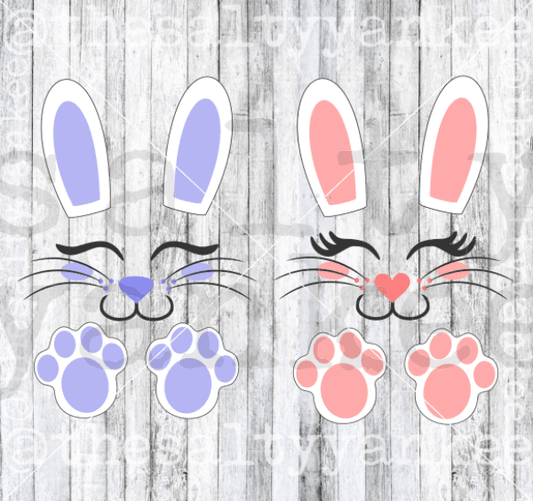 Bunny Faces Boy And Girl Svg Png File Download