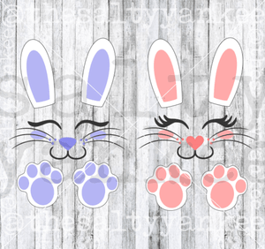 Bunny Faces Boy And Girl Svg Png File Download
