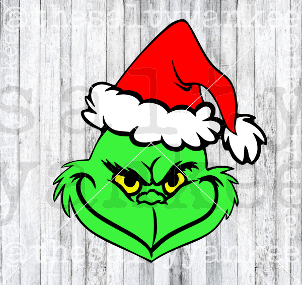 Christmas Grinch Face Svg And Png File Download Downloads