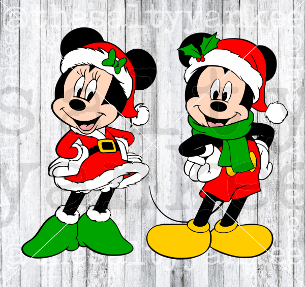 Christmas Mouse Couple Svg And Png File Download Downloads