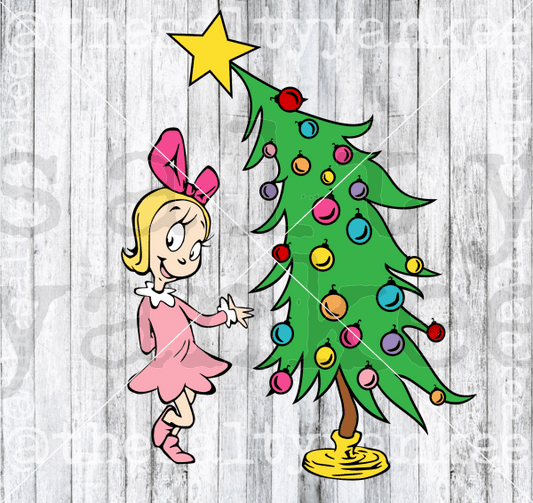Cindy Lou And Christmas Tree Grinch Style Svg Png File Download Downloads