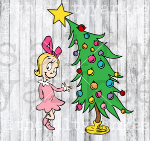 Cindy Lou And Christmas Tree Grinch Style Svg Png File Download Downloads