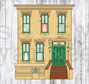 City Brownstone House Svg And Png File Download Downloads