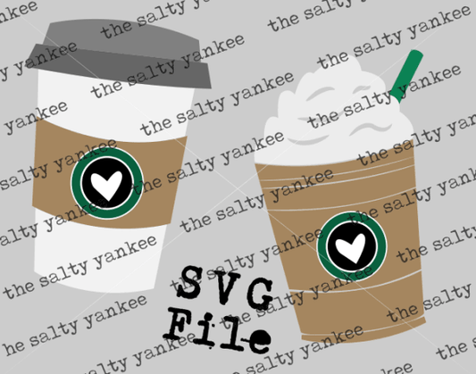 Coffee Shop Latte To-Go Cups Svg And Png File Download Downloads