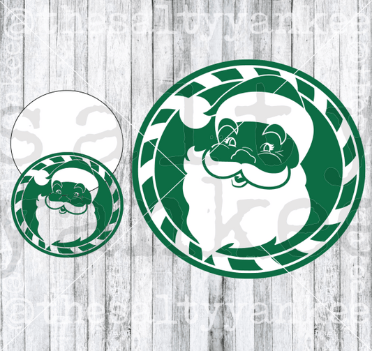 Coffee Shop Style Santa Logo Circle Svg And Png File Download Downloads