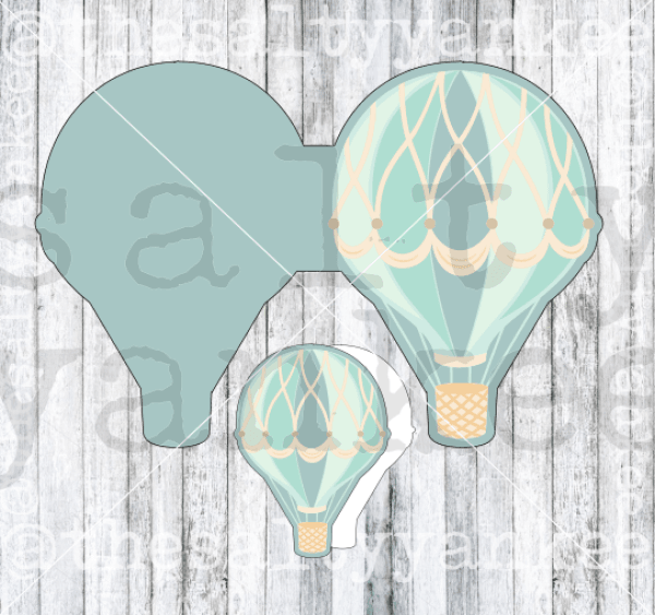 Copy Of Hot Air Balloon Card Template Flat Or Folded Layered Svg And Png File Download