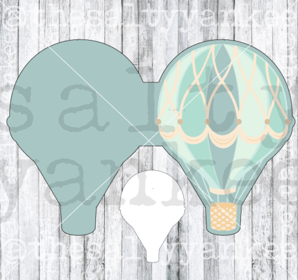 Copy Of Hot Air Balloon Card Template Flat Or Folded Layered Svg And Png File Download