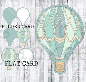 Copy Of Hot Air Balloon Card Template Flat Or Folded Layered Svg And Png File Download