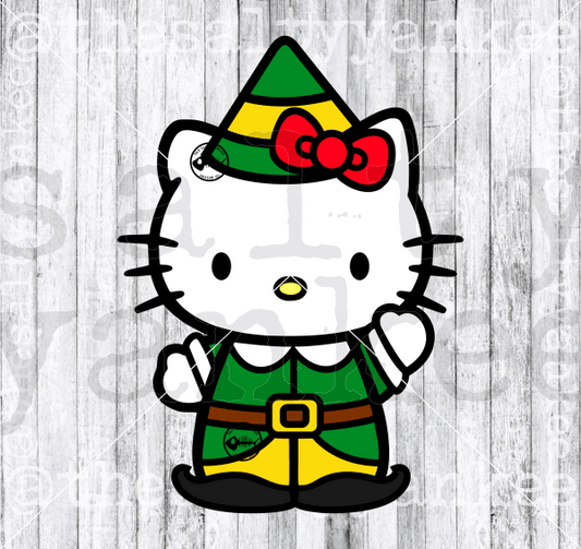 Cute Kitty As Buddy The Elf Svg And Png File Download Downloads