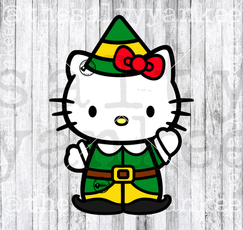 Cute Kitty As Buddy The Elf Svg And Png File Download Downloads