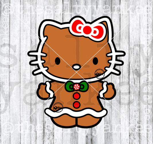 Cute Kitty As Gingerbread Cookie Svg And Png File Download Downloads