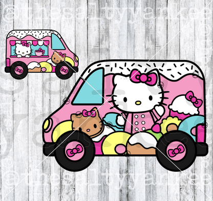 Cute Kitty Bakery Van Svg And Png File Download Downloads