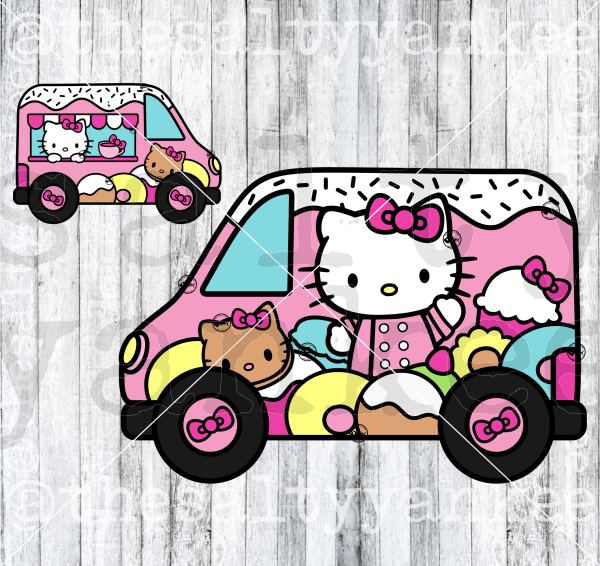 Cute Kitty Bakery Van Svg And Png File Download Downloads