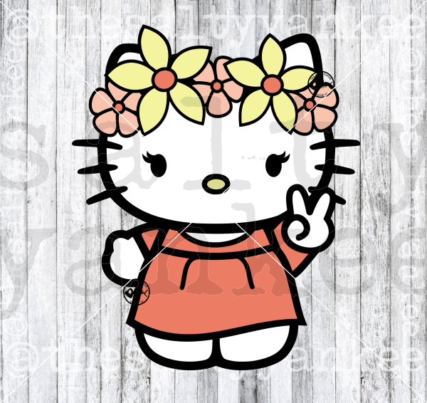 Cute Kitty Flower Child Bundle Svg And Png File Download Downloads